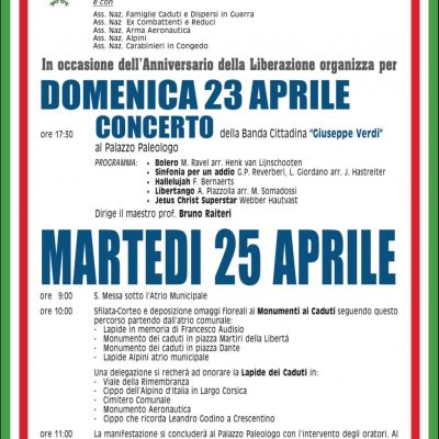 Concerto del 25 Aprile con la Banda Cittadina "Giuseppe Verdi"