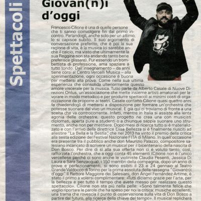 Intervista a cura di M. Muraro - "LA SESIA" 10 Febbraio 2015