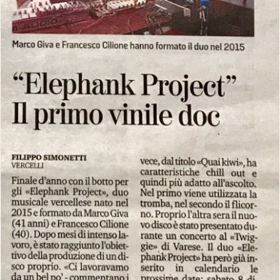 LASTAMPA - 2 DIC 2018 - Elephank Project - Il primo vinile